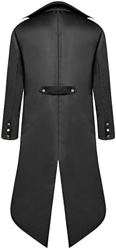 H&ZY Men's Steampunk Vintage Tailcoat Jacket Gothic Victorian Frock Coat Uniform Halloween Costume