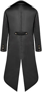 H&ZY Men's Steampunk Vintage Tailcoat Jacket Gothic Victorian Frock Coat Uniform Halloween Costume