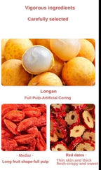 cn herb Longan Wolfberry Jujube Tea 300g/50 Bags Longan Jujube Medlar Tea Triangle Bag.