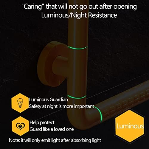 Shower Safety Grab Bar for Elderly, Anti Slip Bathroom Grip Handle with Luminous Circles, Wall Mount Bathtub Hand Rail, Tub Mobility Aid Equipment,White-50cmx70cm/20x28in