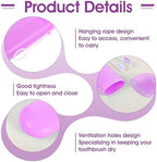 2 Packs Toothbrush Case for Traveling, Travel Toothbrush Holder, Portable Toothbrushes Holders Travel with Ventilation Hole, Camping, Business Trip, Home, Blue and Purple