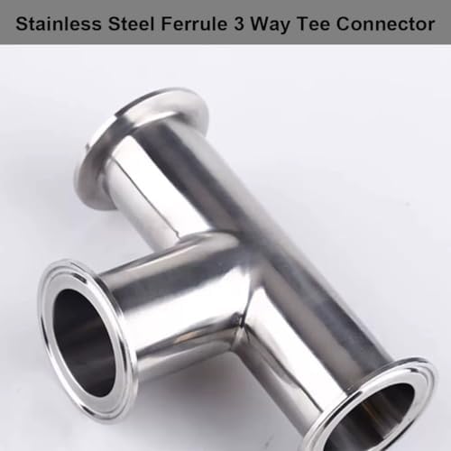 Stainless Steel Cast Pipe Fitting, 304 Stainless Steel 3 Way Ferrule Connector，OD 19mm 25 32 38 45 51mm Ferrule 50.5 64 Tri Clamp Pipe Fitting, 1pcs(25mm x Ferrule 50.5) AIQFTGSNS