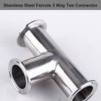 Stainless Steel Cast Pipe Fitting, 304 Stainless Steel 3 Way Ferrule Connector，OD 19mm 25 32 38 45 51mm Ferrule 50.5 64 Tri Clamp Pipe Fitting, 1pcs(25mm x Ferrule 50.5)
