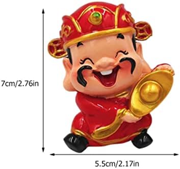 DOITOOL Fengshui CAI Shen Statue: 3pcs God of Fortune Figurines Chinese God Wealth Sculpture Yuan Bao Zhaocai Desktop Ornaments for Chinese New Year Decoration