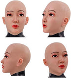 YRZGSAWJ Soft Silicone Headgear Female Full Face Can Make up Mask for Crossdresser Transgender