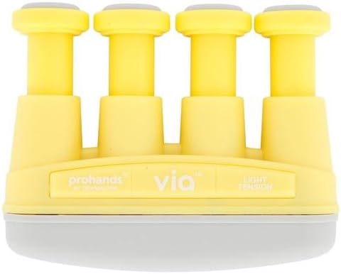 Prohands VIA Hand Exerciser, Finger Exerciser (Hand Grip Strengthener), Spring-Loaded, Finger-Piston System, Isolate and Exercise Each Finger, (6 lb Medium Tension, Blue-Via Music)