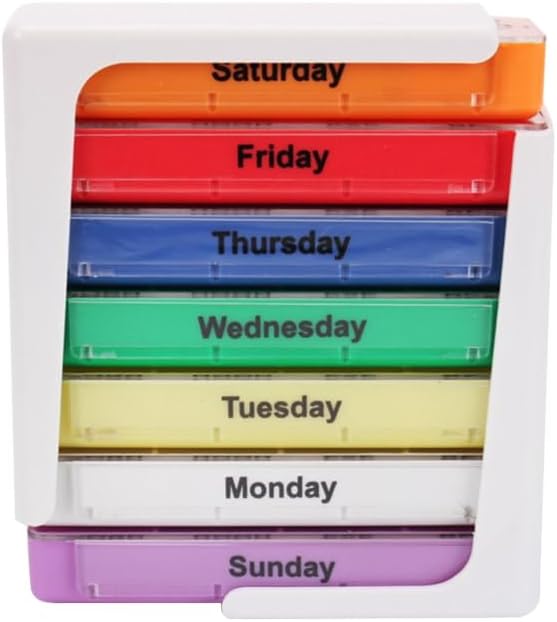 Didiseaon Seven-Day Medicine Box 28 Compartments Portable Drawer Organizer Case for Daily Pill Storage and Travel Convenience