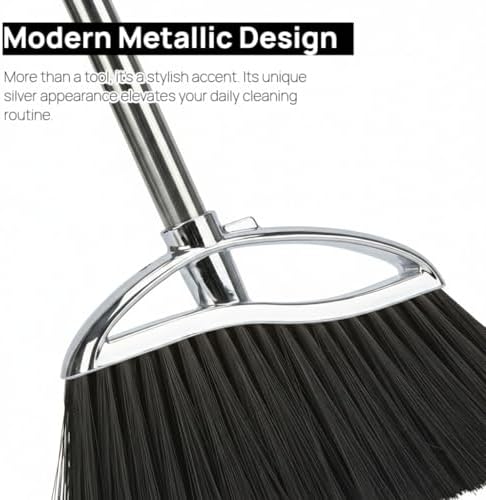 Indoor Soft Bristles Sweeping Broom,Long Handle Kitchen Angle Broom for Floor Cleaning Home Office Hardwood