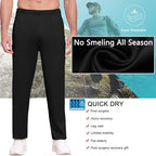 Deyeek Mens Tear Away Basketball Pants 2 Side Zippers Snap Off Full Open Down Sweatpants Leg Post Surgery Pant with Pockets