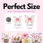 50 Pink (2 Sizes) Edible Butterflies with Edible Glitter Kit - Wafer Paper Butterflies - Butterfly Cupcake Toppers - Butterfly Cake Toppers - With Edible Glitter (50 Butterflies Pink (2 Sizes), Pink)