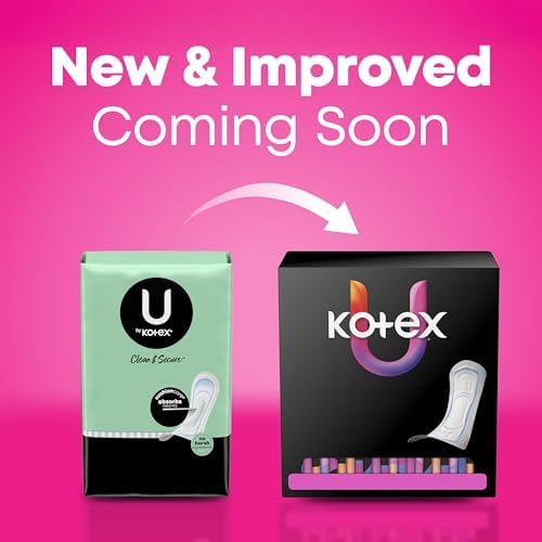 U by Kotex Clean & Secure Ultra Thin Pads, Regular Absorbency, 176 Count (4 Packs of 44) (Packaging May Vary)