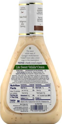 Ken's Steak House Lite Dressing, Sweet Vidalia Onion, 16 Ounce