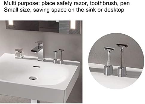 Sonew Safety Stand, Men's Metal Manual Beard Shaver Holder Base for Bathroom Countertops, Base Tool