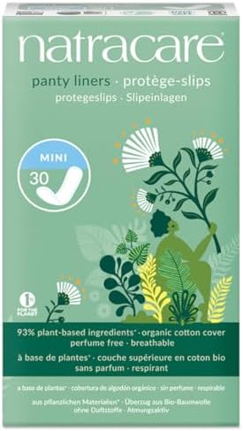 Natracare Natural Organic Mini Panty Liners, Made with Certified Organic Cotton, Ecologically Certified Cellulose Pulp and Plant Starch (10 Pack, 300 Liners Total)…