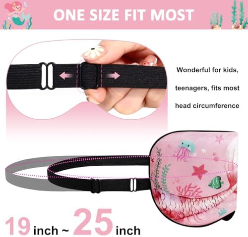 2 Pcs Sleep Mask for Kids,Cute Blackout Kid Eye Mask, Girls Eye mask for Kids Teen,Unicorn Sleep Mask with Adjustable Strap for Home Party Children's Travel Soft Eye Cover Blindfold (Unicorn + Ocean)