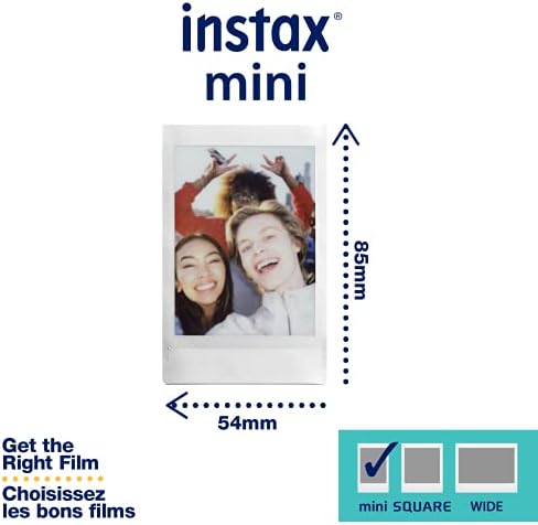 FUJIFILM Instax Mini Instant Film Twin Pack (White), 20 Photos