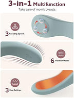 Momcozy Rolling Lactation Massager with Heat, 3-in-1 Real-Like Massage for Relieve Clogged Ducts, Breast Massager Warming for Breastfeeding, Improve Milk Flow, Blue-Green
