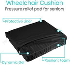 Vive Waterproof Wheelchair Cushion for Pressure Relief (16x16x3) - Washable Cover Incontinence Protection for Elderly Adults & Seniors - Memory Foam Gel Pad for Recliners, Office Chairs, Car, Travel