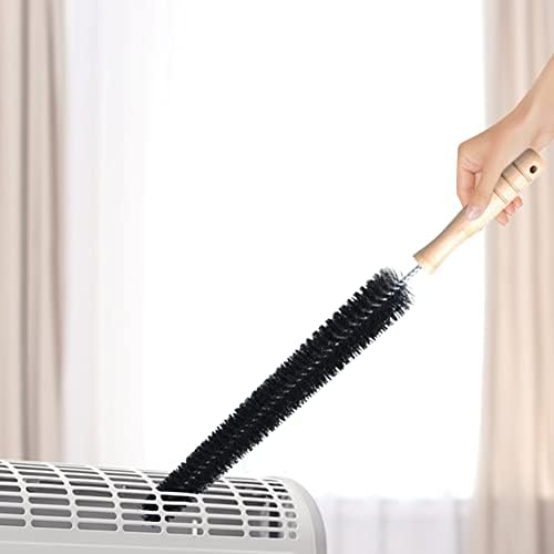 2Pcs Radiator Brush, Dryer Lint Brush Vent Cleaner, 16 inch Long Flexible Refrigerator Coil Soft Bristile Brush with Wooden Handle, Laundry Room and Washer Dryer Organizers