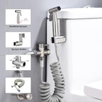 Handheld Bidet Sprayer for Toilet Kit,Stainless Steel Muslim Shower Toilet Bidet Faucets Attachment Set with T-Valve,Adjustable Water Pressure,Toilet Hose Sprayer,Cloth Diaper Spraye for Baby Wash