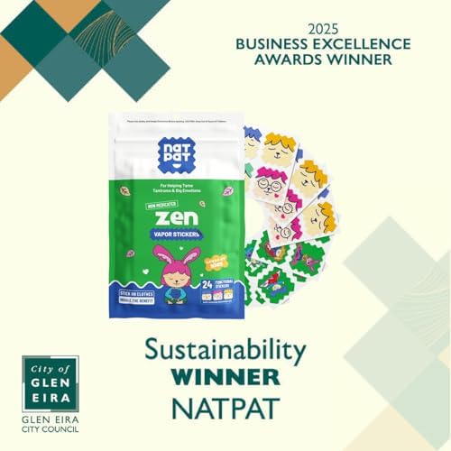 NATPAT Zen Patch Mood Calming Stickers for Kids and Adults - Chemical and Drug Free, Mood Support for Relaxation, Calm and Emotion Regulation - BuzzPatch Natural Patch (24 Pack)