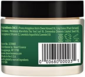 Desert Essence TEA TREE OIL SKIN OINTMENT – Itch Relief, Rash Cream for Razor Burn - Soothing Balm with Lavender & Jojoba - Gluten & Cruelty-Free - 1 oz