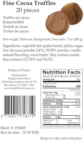 Jacquot French Cocoa Truffles in Collectible Provence Gift Tin - 20pc Premium Gourmet Chocolate Candy - Authentic Melt-in-Your-Mouth Dusted Truffles - Ideal Gift for Mother’s Day, Father’s Day, Birthdays & Thank You