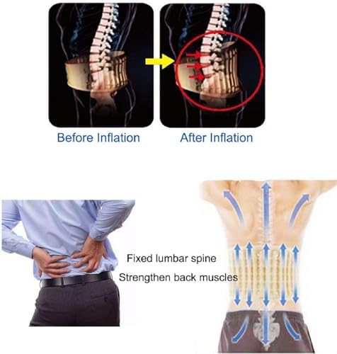 Back Decompression Belt Inflatable Lumbar Support for Lower Back Pain Relief - One Size for 29-49 Waist