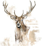 Deer Portrait Deer Antler Napkins for Cabin, Hunting, Outdoors, Wildlife Cocktail Size 20 Ct 5x5 inches Forrest Paper Napkins Disposable Paper Napkins Rustic Outdoor Theme Party Napkins for Decoupage