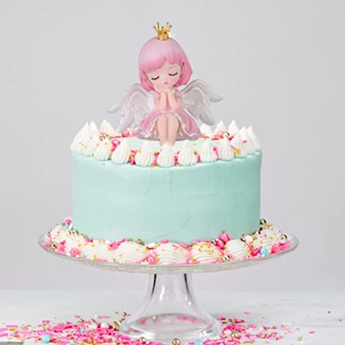 Baby Girl Figurine Cake Topper Angel Cake Decor Car Desktop Ornaments Baby Shower Party Supply for Kids Graduation Gift 11.5 * 12cm Kids Children Toy and Games