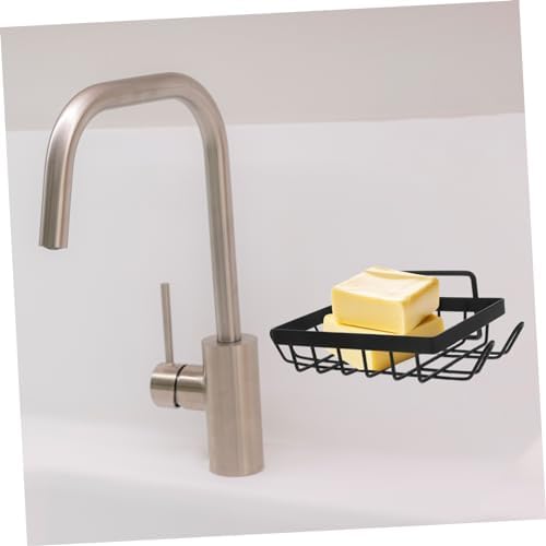 PRETYZOOM Wall-Mounted Soap Holder for Shower Soap Dish with Drainage Design Easy Installation Space-Saving for Bathroom and Kitchen Organization Black