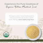 Starwest Botanicals Organic Yellow Mustard Seed Powder - Dried Seasoning Spice for Meat, Cooking, & Pickling, Dry Ground Mustard Powder, Certified Kosher, Non-GMO - Bulk 1 lb Bag