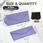 PATIKIL Foldable Glasses Case, Triangle Magnetic PU Leather Hard Eyeglass Cases for Women Man