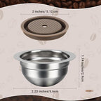 Upgraded 5.1 oz Reusable Capsules Compatible with Nespresso Vertuo Plus/Vertuo Next/Vertuo POP, Stainless Steel Refillable Pods 150 ml