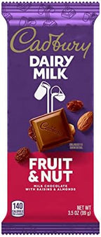 CADBURY DAIRY MILK Fruit & Nut Milk Chocolate Candy Bar, 3.5 oz
