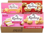 AMBARII Mr Kipling Variety Pack, 4 Pack, Mini Batternberg, Cherry Bakewell, Angel Cake, Viennese Whirls, Cake Variety Pack