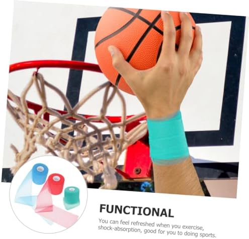 3rolls Joint Protective Bandages Sponge Sports Tapes Elastic Tapes for Outdoor Athletes Training Wraps Wrist Straps for Football