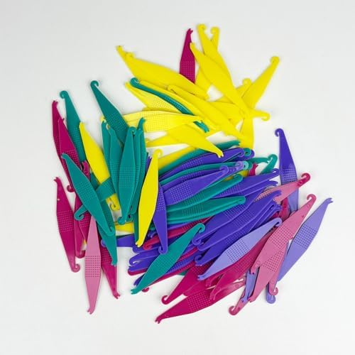 100PCS Elastic Rubber Bands Placers Tool for Braces,Colorful Disposable Plastic Orthodontic Elastic Placers Braces Rubber Band Tool