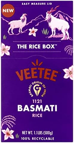 Veetee Rice Box - Basmati 1121 - Premium Authentic Rice - 1.1lb, Pack Of 6
