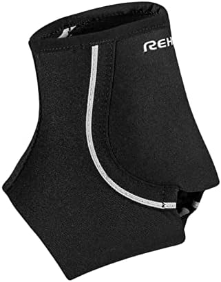 Rehband Ankle Support 1.5mm/3mm Neoprene light support, Ankle brace for sports & work fits in shoe and stabilizes ankle during activity, light Achilles tendon support, Colour:Black, Size:Medium