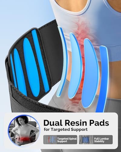 FEATOL Back Brace for Lower Back Pain Relief with Removable Support Pad, Adjustable Dual Lumbar Support for Men Women, Herniated Disc, Sciatica & Strain, Scoliosis, Size L/XL 29.8"-38.6"