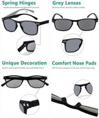 Eyekepper Ultrathin Flex Frame 5-pack 80's Reading Glasses Sunshine Readers +2.5