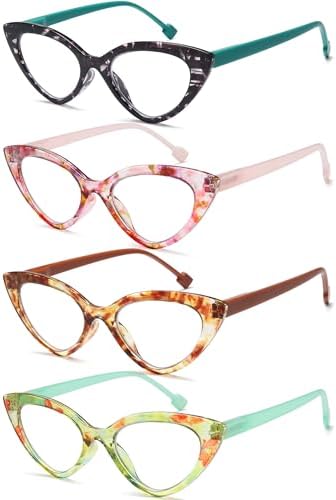 Cat Eye Reading Glasses for Women, Stylish Blue Light Blocking Readers, Vintage Retro Eyewear for Ladies