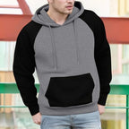 Men's Hoodies Novelty Color Block Pullover Lightweight Casual Long Sleeve Workout Hooded Sweatshirt Fall Sports Coat