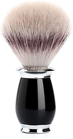 MÜHLE PURIST Black Silvertip Fiber Shaving Brush - Synthetic Luxury Shave Brush for Men, Rich Lather