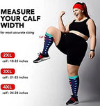 1 Pack Plus Size Compression Socks for Women and Men, 20-30mmhg Extra Large Stockings for Circulation Support