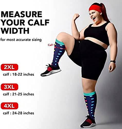 1 Pack Plus Size Compression Socks for Women and Men, 20-30mmhg Extra Large Stockings for Circulation Support