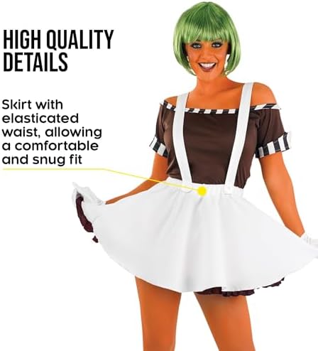 fun shack Womens Chocolate Factory Costume, Book Character Costumes for Adults, Womens Halloween Costumes