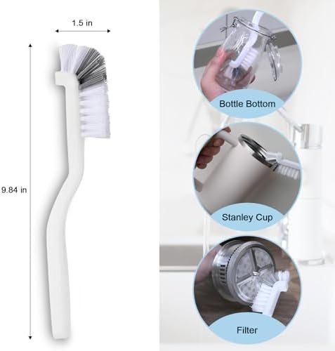 9 Pack Crevice Cleaning Brush Set, Hard Bristle Detail Brush Set for Deep Cleaning Kitchen, Bathroom, Grout, Sink, Bottle, Blender, Corners, Tight Spaces