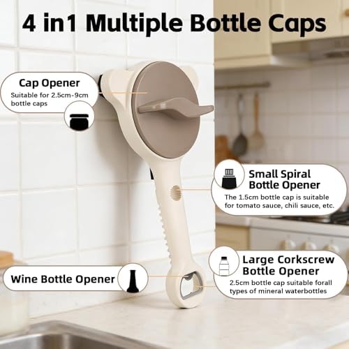 Lid Opener Jar openers for seniors – Stainless Steel Adjustable Lid Remover, Easy Grip Handle Jar Opener for Seniors with Arthritis, Fits Jars, Bottles & Cans, Mothers Day Gifts – New Kitchen Gadgets